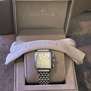Michele Deco Stainless Steel Bracelet Watch